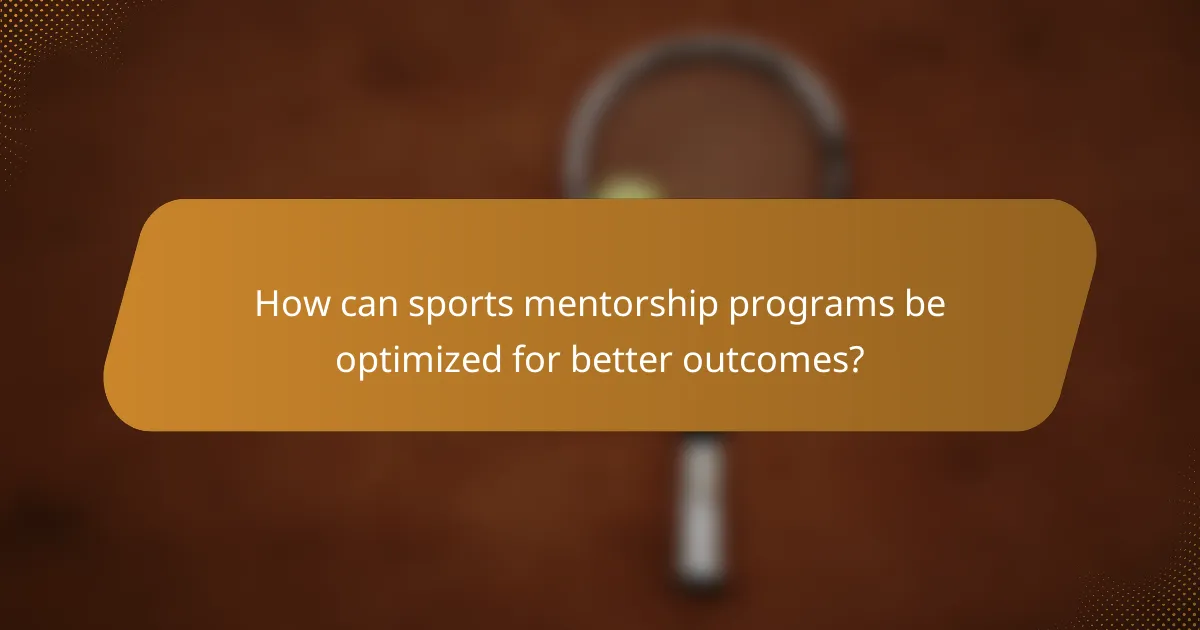 How can sports mentorship programs be optimized for better outcomes?