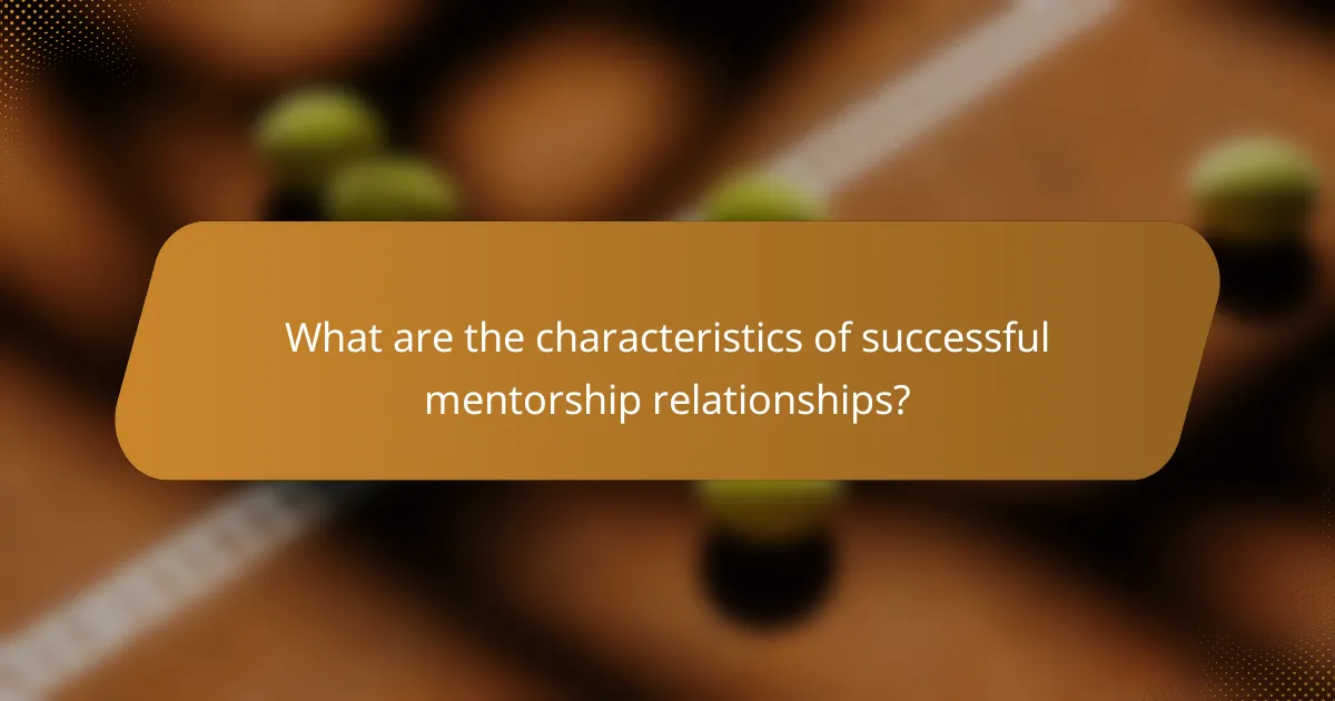 What are the characteristics of successful mentorship relationships?