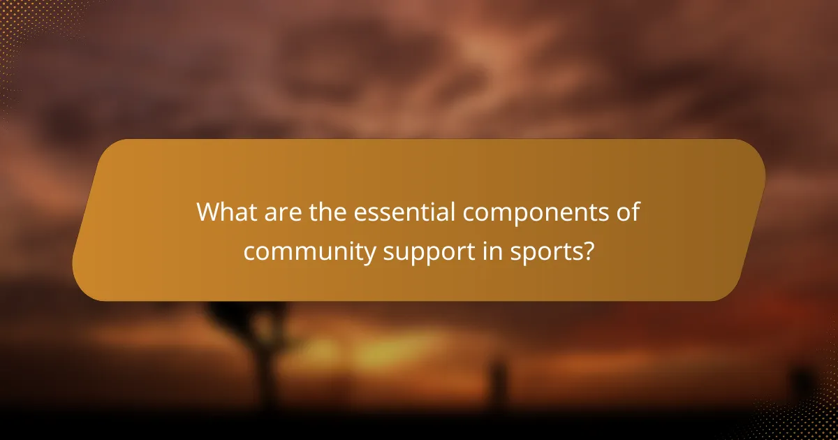 What are the essential components of community support in sports?