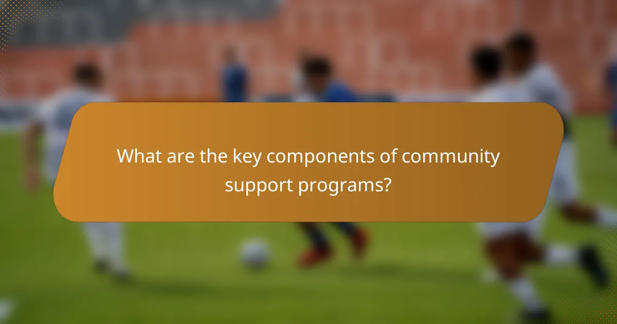 What are the key components of community support programs?