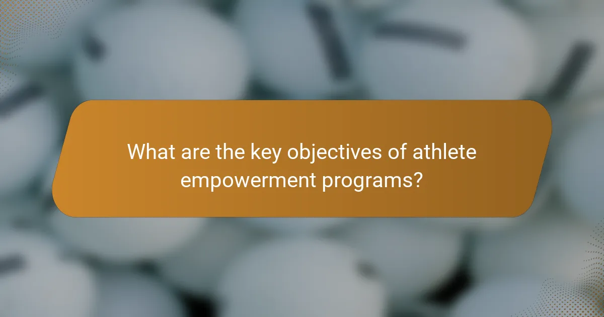 What are the key objectives of athlete empowerment programs?