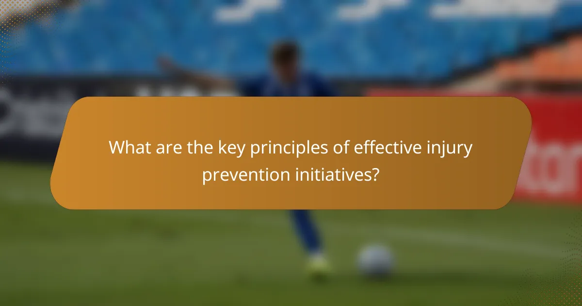What are the key principles of effective injury prevention initiatives?