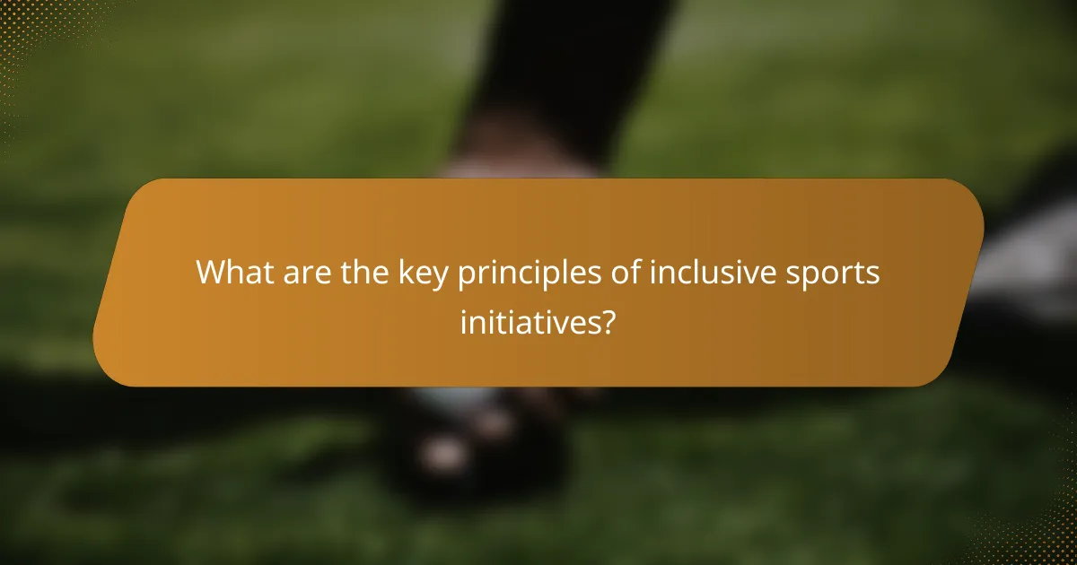 What are the key principles of inclusive sports initiatives?