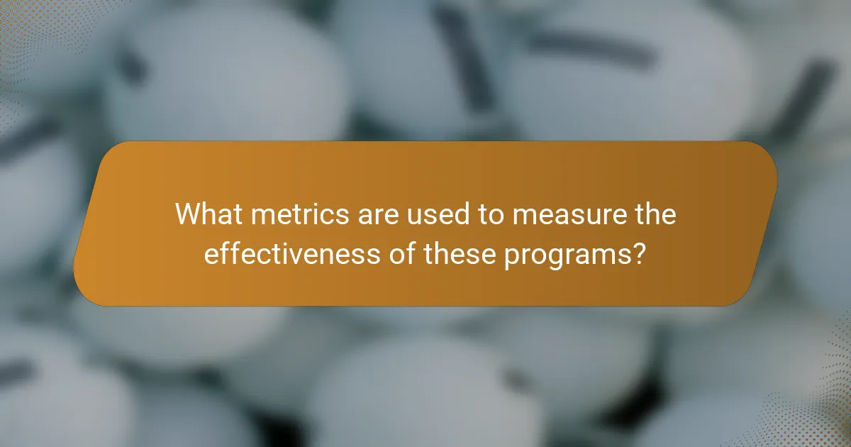 What metrics are used to measure the effectiveness of these programs?