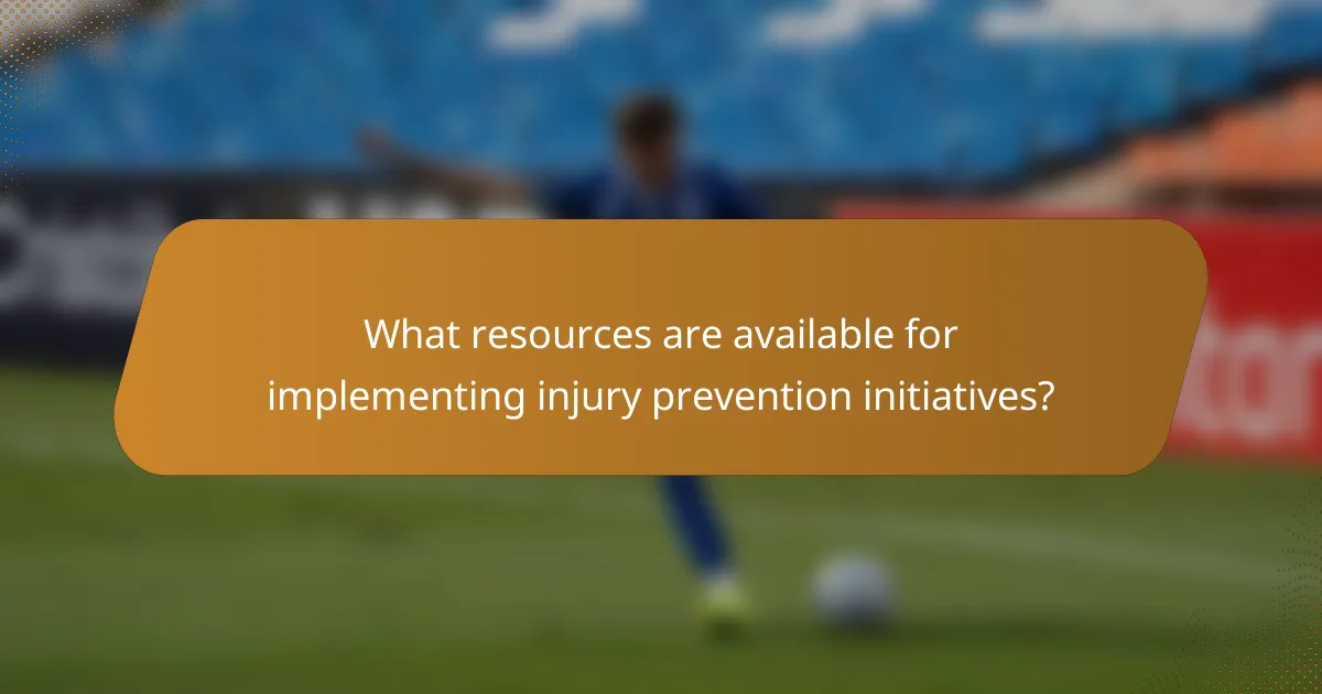 What resources are available for implementing injury prevention initiatives?