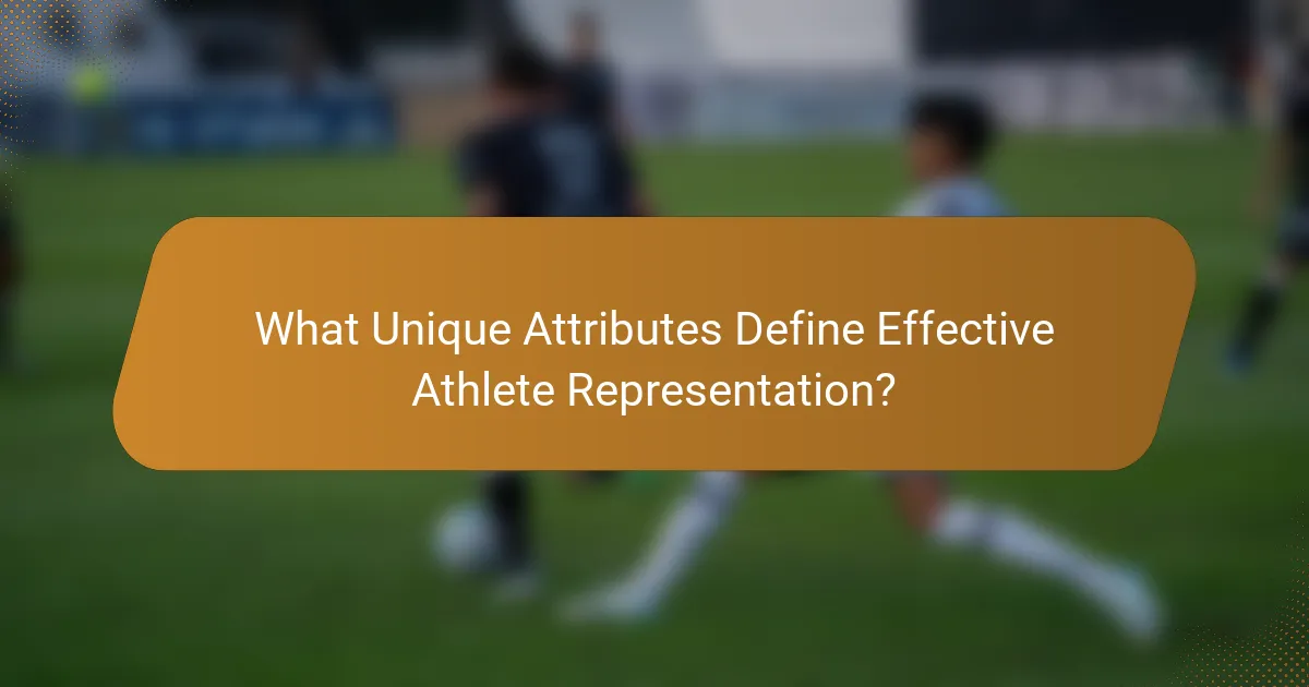 What Unique Attributes Define Effective Athlete Representation?